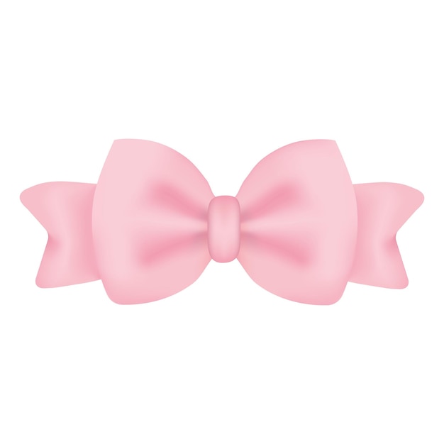 Vector illustration of a pink bow, realism