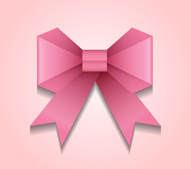 Vector illustration of pink paper origami bow for your design