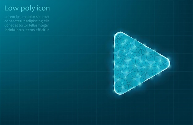 Vector illustration of play button Energy electrical technology concept Play button icon on blue