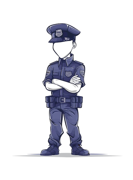 Vector illustration of a policeman in uniform