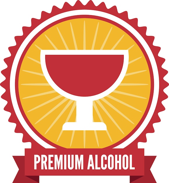 Vector Illustration Of A Premium Label For Drinks Food Illustration