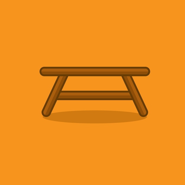 Vector illustration of premium wooden study desk