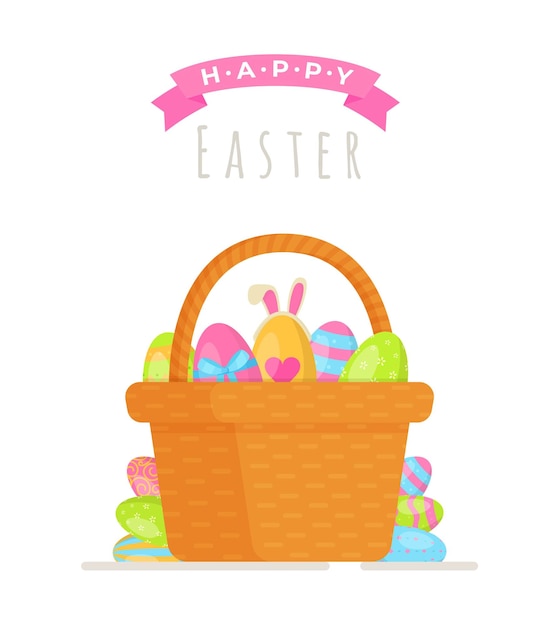 Vector illustration of preparing a basket for St Easter