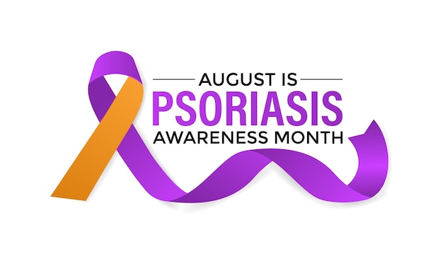 Vector illustration of Psoriasis awareness month is observed every year in August Banner design