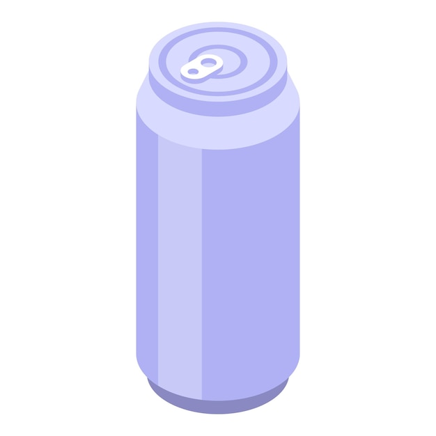 Vector illustration of a purple isometric soda can on a white background