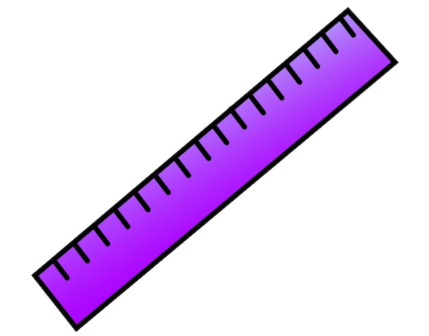 Vector illustration of a purple ruler. Sketch of school subjects. The idea for a logo, drawings