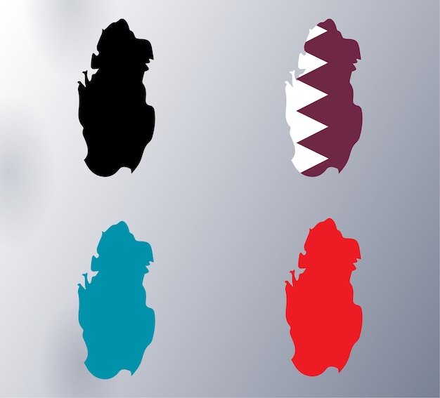 Vector illustration of qatar map on a white gradient background