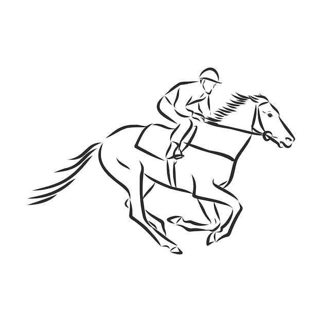 Vector illustration of a racing horse and jockey