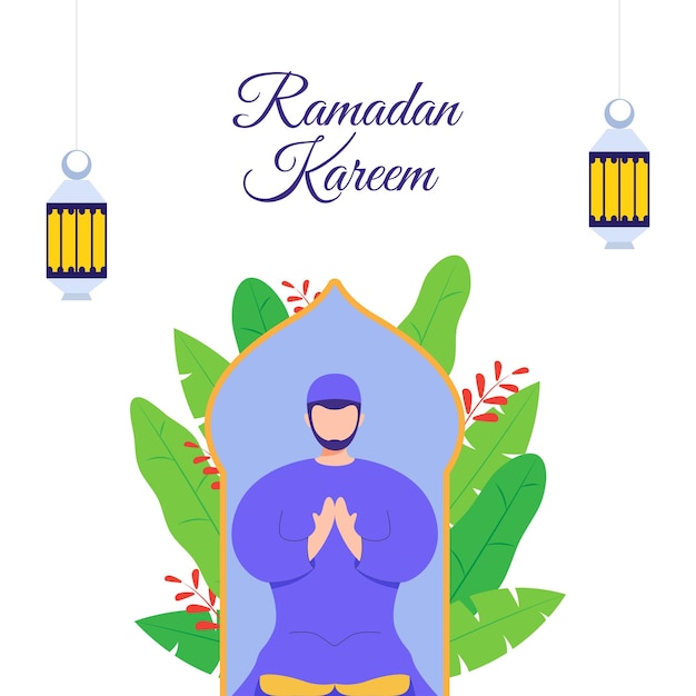 Vector illustration of Ramadan Kareem wishes greeting