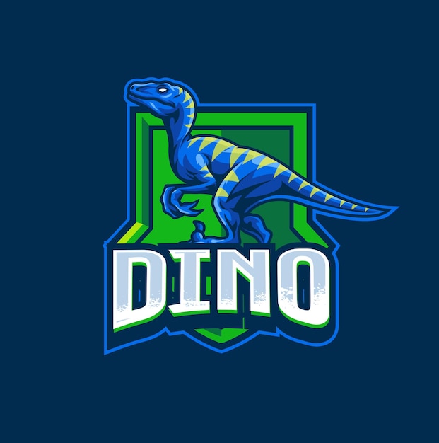 Vector illustration of Raptors dinosaur mascot logo template for sport team and gaming team