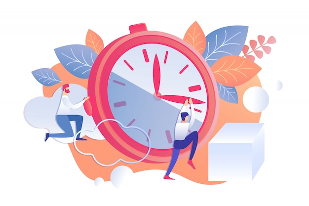 Vector Illustration Rational Staff Time Management