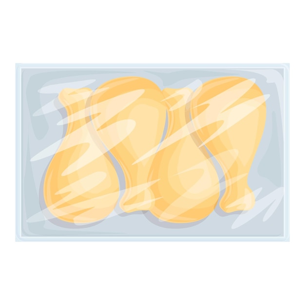 Vector illustration of raw chicken drumsticks in a transparent packaging