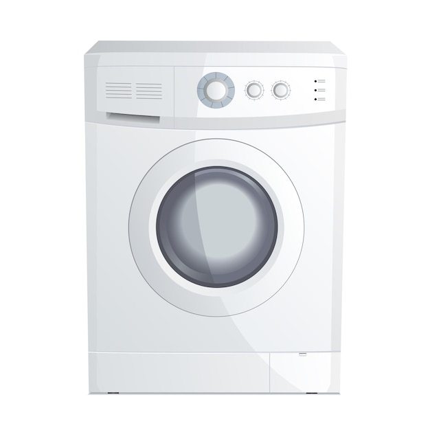 Vector illustration of a realistic washing machine