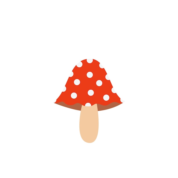 Vector illustration of red fly agaric isolated on white background