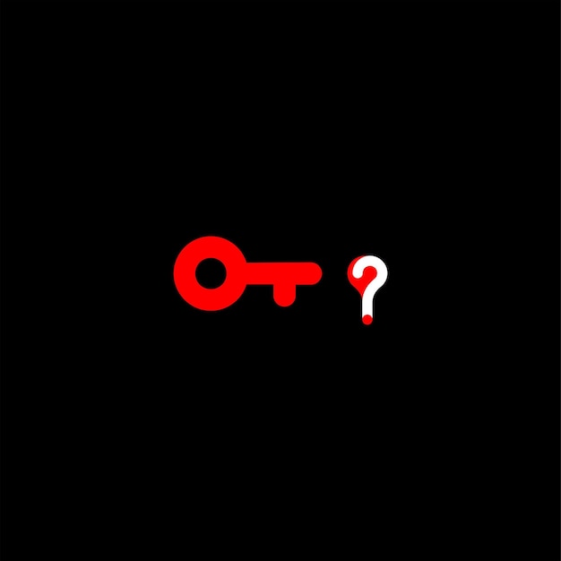 Vector illustration of red key and hole key with black background. Perfect for security business log