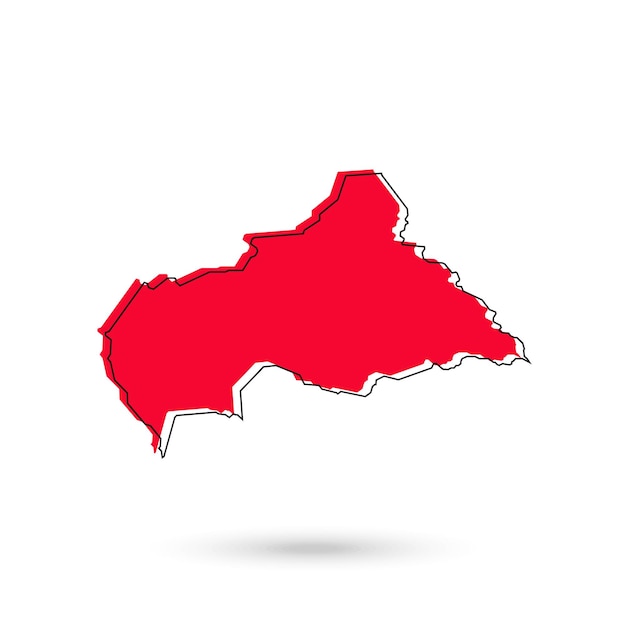 Vector Illustration of the red Map of Central African Republic on White Background