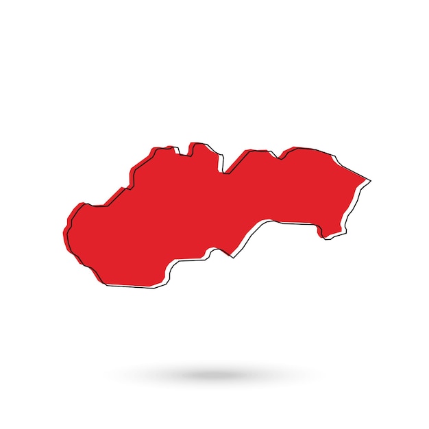 Vector Illustration of the red Map of Slovakia on White Background