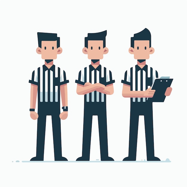 Vector illustration of a referee at work