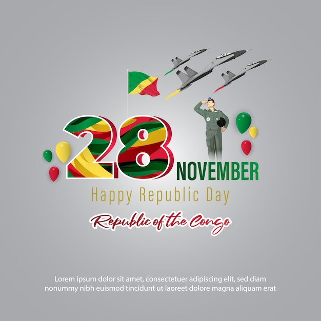 Vector illustration for republic day Congo flyer banner poster card