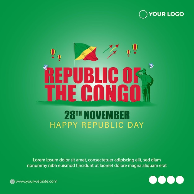 Vector illustration for republic day Congo flyer banner poster card