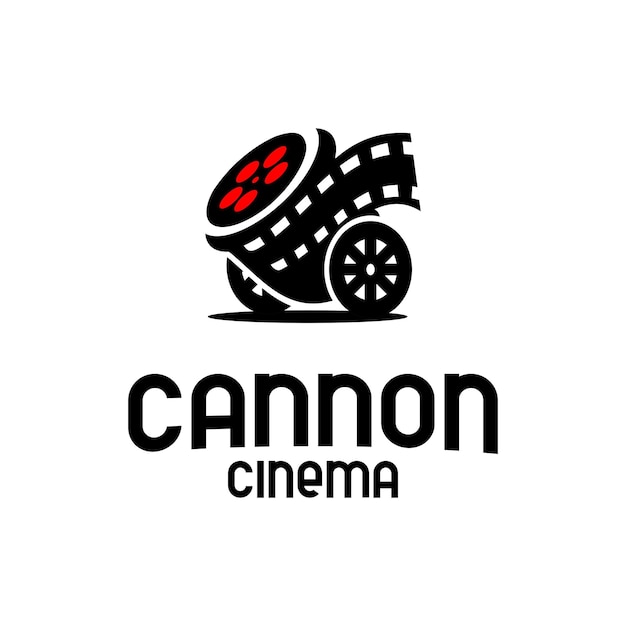 vector illustration of roll film cinema logo, cannon film