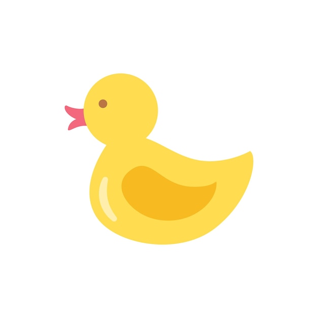 Vector illustration of rubber duckling on white background