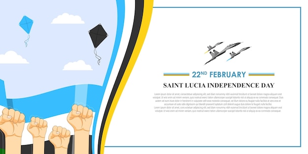 Vector illustration of Saint Lucia Independence Day social media feed template