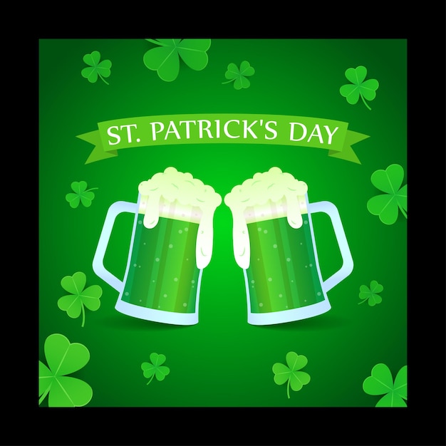 Vector illustration of Saint Patrick's Day wishes greeting