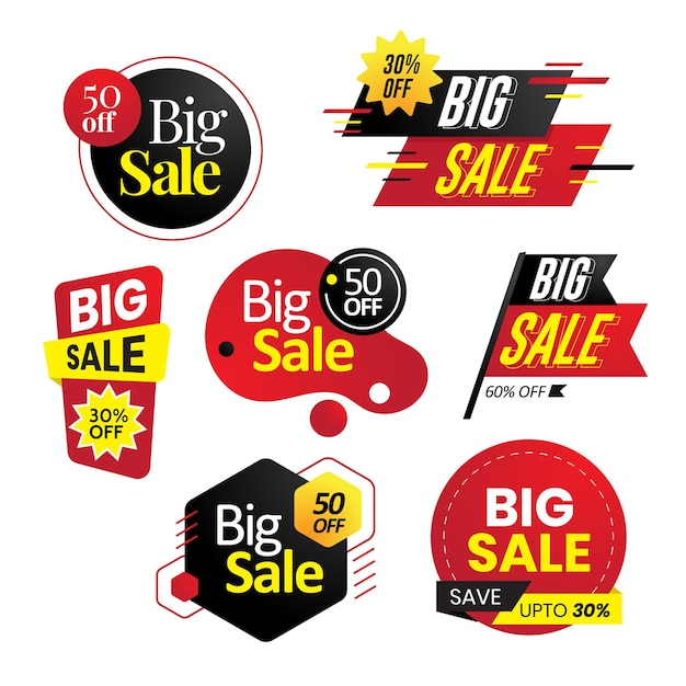 Vector illustration of sales banner collection include with flash sale and big sale