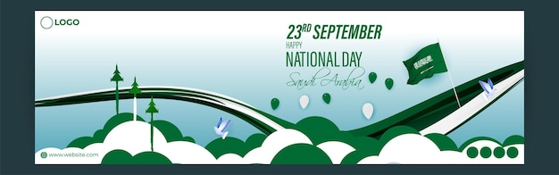 Vector illustration of Saudi Arabia Independence Day social media story feed template