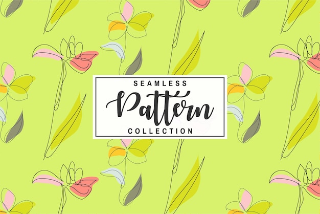 Vector illustration of a seamless Geometric floral pattern with cute background