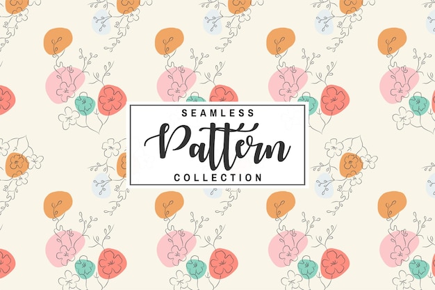 Vector illustration of a seamless Geometric floral pattern with cute backgrounds