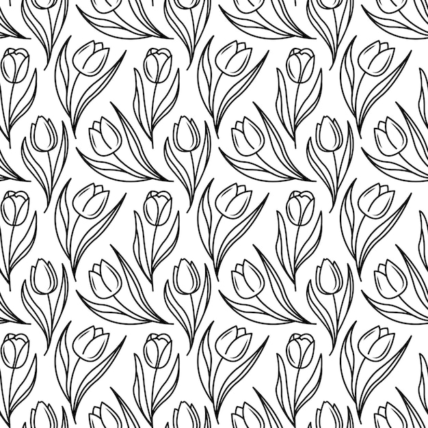 Vector illustration of a seamless leaf pattern Floral organic background Leaf texture draw in doodle