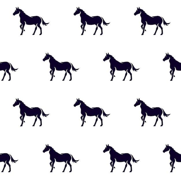 Vector vector illustration seamless pattern of horse silhouette