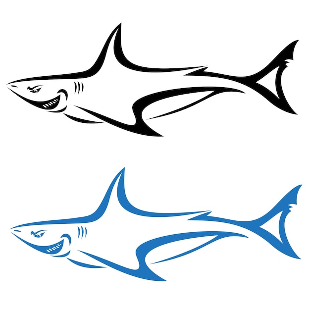 Vector illustration of shark banner On white background