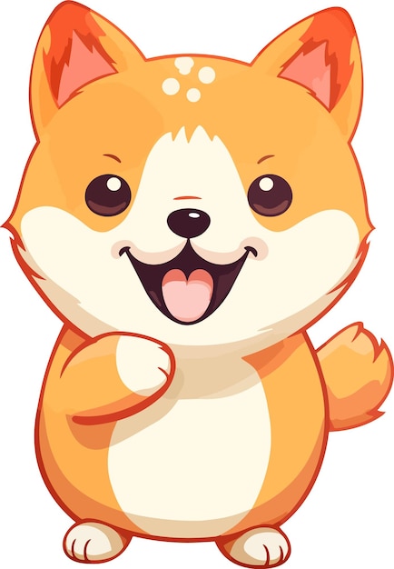 vector illustration shiba inu dog cartoon style