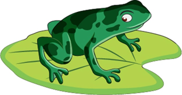 Vector illustration showing frog sitting on a leaf