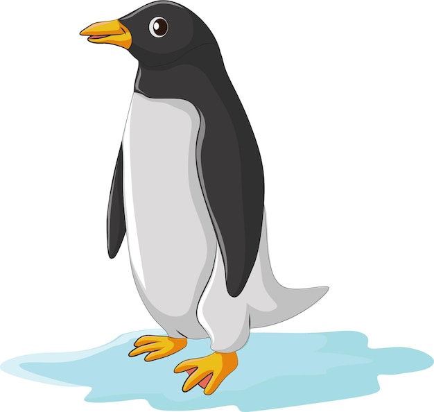 Vector illustration showing penguin on ice