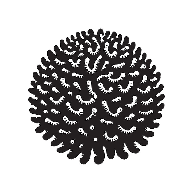 Vector vector illustration of a siderastrea coral silhouette