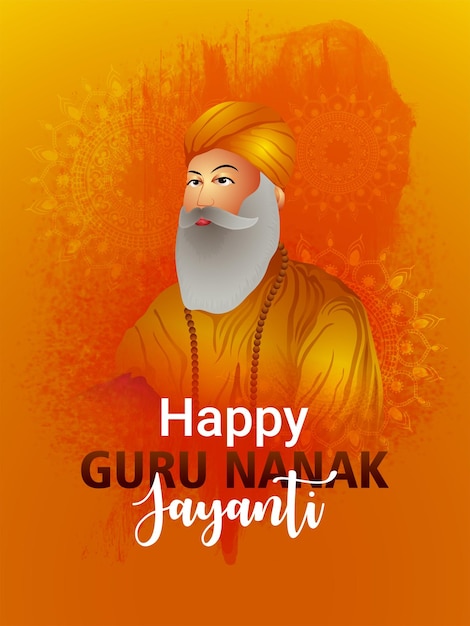 Vector illustration of sikh festival happy gurpurab background