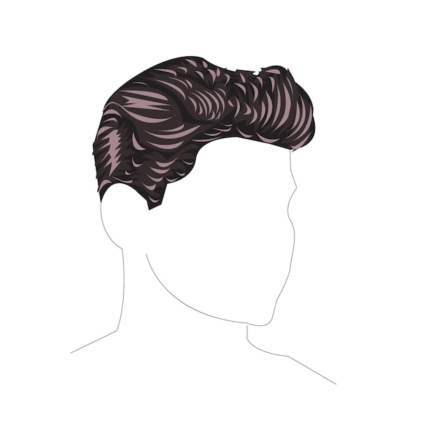 Vector illustration of a silhouettes hair boy