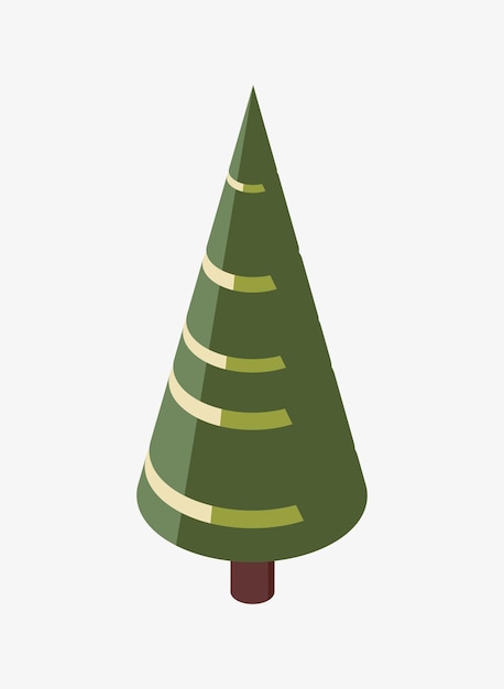 Vector illustration of a simple isometric tree