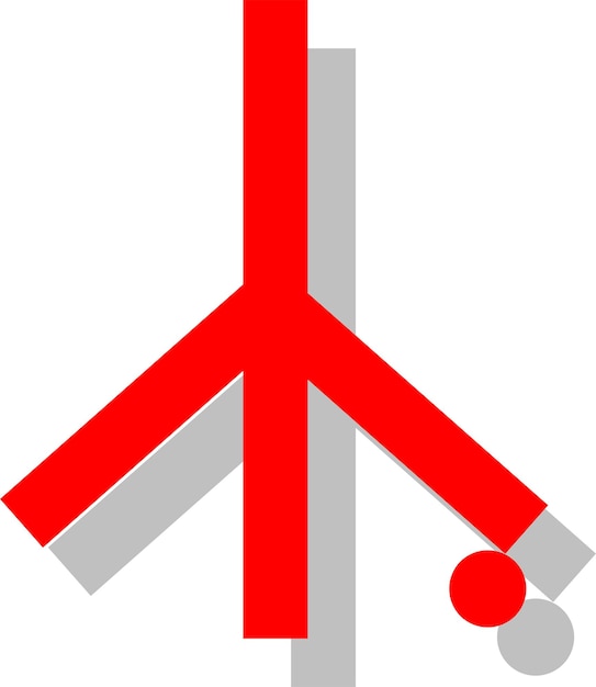 Vector Illustration Of A Simple Peace Sign Without Circle Color Drawing Of A Red Sign For Peace