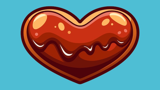 Vector illustration of Single Glossy Chocolate Heart