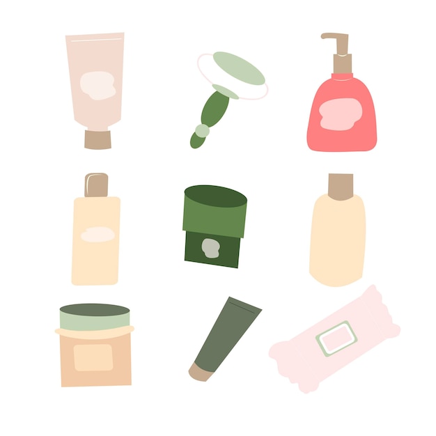 vector illustration of skin care icons