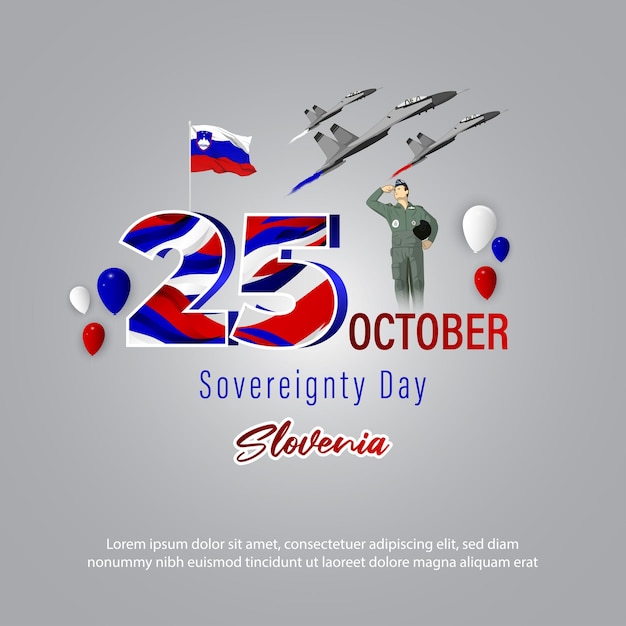 Vector illustration for Slovenia Sovereignty Day banner