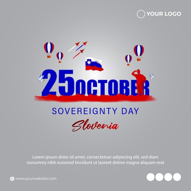 Vector illustration for Slovenia Sovereignty Day banner