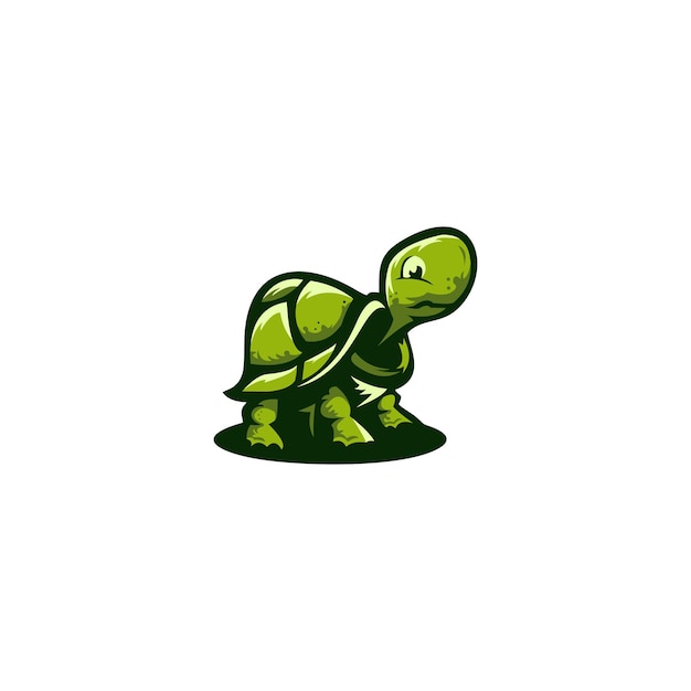 Vector illustration of a smiling cartoon turtle