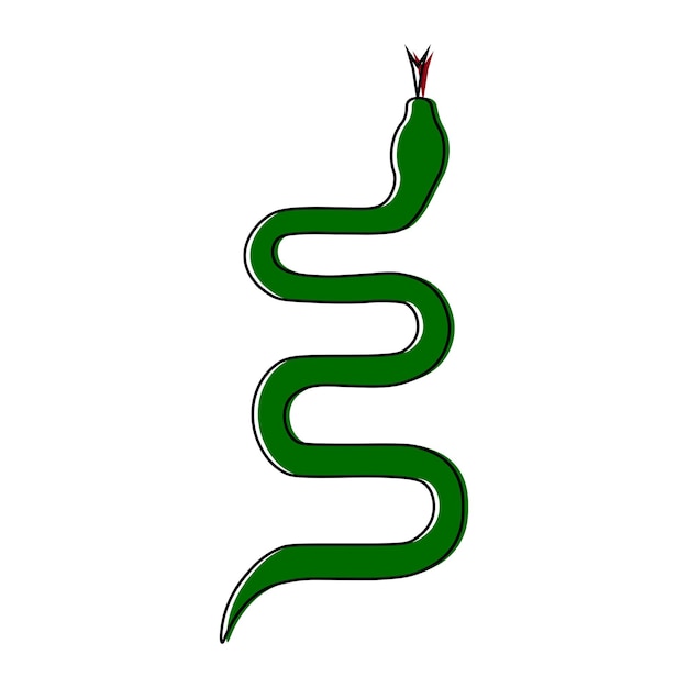 Vector illustration of a snake in a flat style