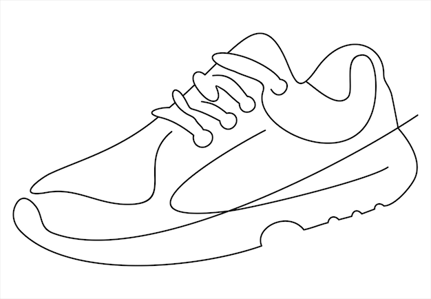 Vector illustration of sneakers. Sports shoes in a line style. line